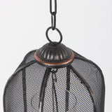 Jutland Set of Three Black Metal Bird Cage Candle Holder Lanterns from Mercana - Luna Furniture