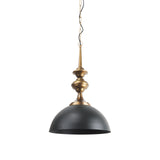 Willson 17.0L x 17.0W x 29.0H Black Iron W/Antique Brass Dome Pendant Light from Mercana - Luna Furniture
