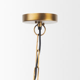 Willson 17.0L x 17.0W x 29.0H Black Iron W/Antique Brass Dome Pendant Light from Mercana - Luna Furniture