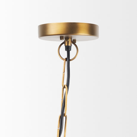 Willson 17.0L x 17.0W x 29.0H Black Iron W/Antique Brass Dome Pendant Light from Mercana - Luna Furniture