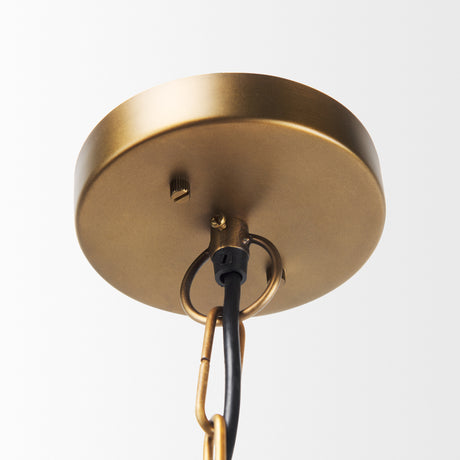 Willson 17.0L x 17.0W x 29.0H Black Iron W/Antique Brass Dome Pendant Light from Mercana - Luna Furniture