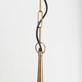 Willson 17.0L x 17.0W x 29.0H Black Iron W/Antique Brass Dome Pendant Light from Mercana - Luna Furniture