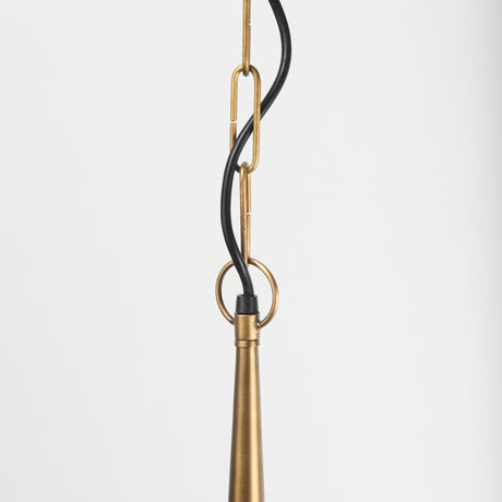 Willson 17.0L x 17.0W x 29.0H Black Iron W/Antique Brass Dome Pendant Light from Mercana - Luna Furniture