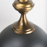 Willson 17.0L x 17.0W x 29.0H Black Iron W/Antique Brass Dome Pendant Light from Mercana - Luna Furniture