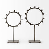 Elio 7.5L x 3.0W x 13.2H Small Studded hoop object from Mercana - Luna Furniture
