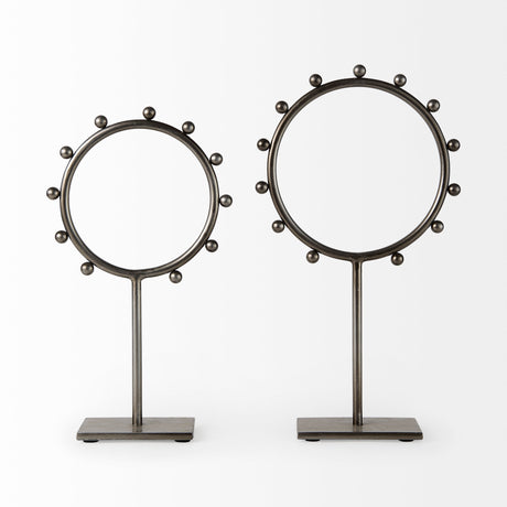 Elio 7.5L x 3.0W x 13.2H Small Studded hoop object from Mercana - Luna Furniture
