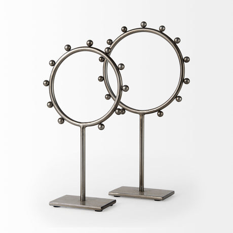 Elio 7.5L x 3.0W x 13.2H Small Studded hoop object from Mercana - Luna Furniture
