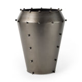 Elio 12.2H Large Gun Metal Gray Metal W/Studs Vase from Mercana - Luna Furniture