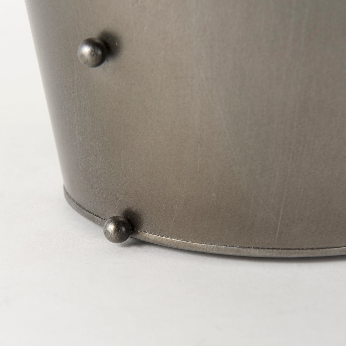 Elio 12.2H Large Gun Metal Gray Metal W/Studs Vase from Mercana - Luna Furniture