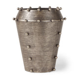 Elio 9.1H Small Champagne Metal W/Studs Vase from Mercana - Luna Furniture