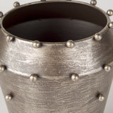Elio 9.1H Small Champagne Metal W/Studs Vase from Mercana - Luna Furniture