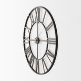 Pender 29.9L x 1.8W x 29.9H Black Iron Round Wall Clock from Mercana - Luna Furniture