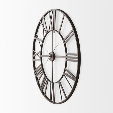 Pender 29.9L x 1.8W x 29.9H Black Iron Round Wall Clock from Mercana - Luna Furniture