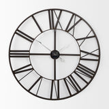 Pender 29.9L x 1.8W x 29.9H Black Iron Round Wall Clock from Mercana - Luna Furniture