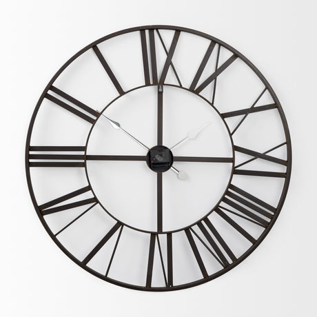 Pender 29.9L x 1.8W x 29.9H Black Iron Round Wall Clock from Mercana - Luna Furniture