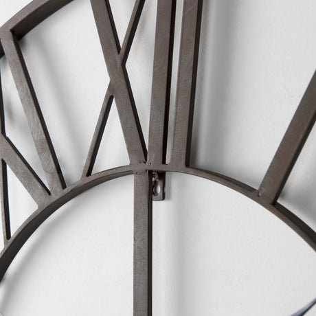 Pender 29.9L x 1.8W x 29.9H Black Iron Round Wall Clock from Mercana - Luna Furniture