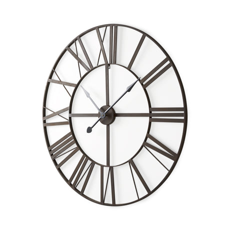 Pender 40.0L x 2.4W x 40.0H Black Iron Round Wall Clock from Mercana - Luna Furniture