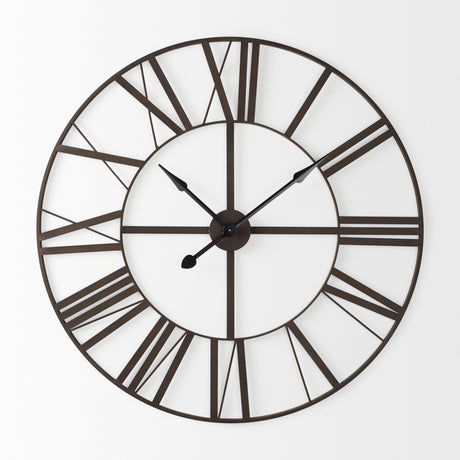 Pender 40.0L x 2.4W x 40.0H Black Iron Round Wall Clock from Mercana - Luna Furniture