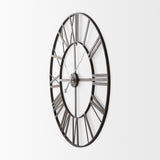 Pender 40.0L x 2.4W x 40.0H Black Iron Round Wall Clock from Mercana - Luna Furniture