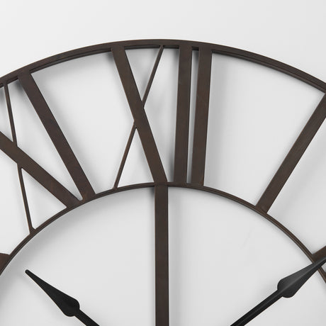 Pender 40.0L x 2.4W x 40.0H Black Iron Round Wall Clock from Mercana - Luna Furniture
