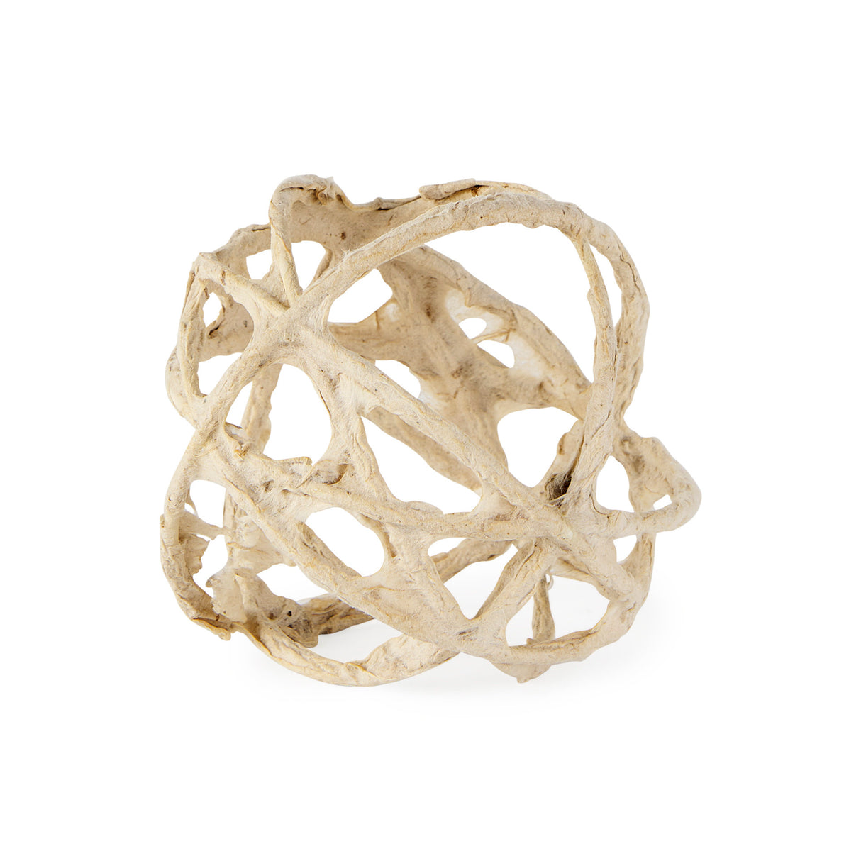 Kali 4.5L x 4.5W x 4.5H Small Beige Decorative Metal and Paper Object from Mercana - Luna Furniture