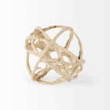 Kali 4.5L x 4.5W x 4.5H Small Beige Decorative Metal and Paper Object from Mercana - Luna Furniture