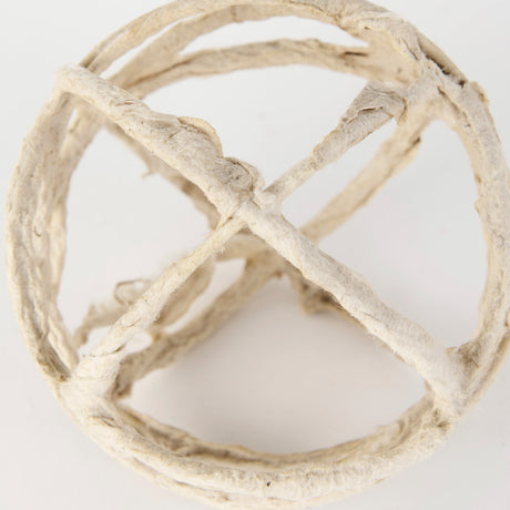 Kali 4.5L x 4.5W x 4.5H Small Beige Decorative Metal and Paper Object from Mercana - Luna Furniture