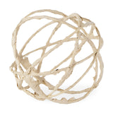 Kali 6.7L x 6.7W x 6.7H Large Beige Decorative Metal and Paper Object from Mercana - Luna Furniture