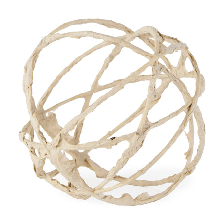 Kali 6.7L x 6.7W x 6.7H Large Beige Decorative Metal and Paper Object from Mercana - Luna Furniture