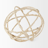 Kali 6.7L x 6.7W x 6.7H Large Beige Decorative Metal and Paper Object from Mercana - Luna Furniture
