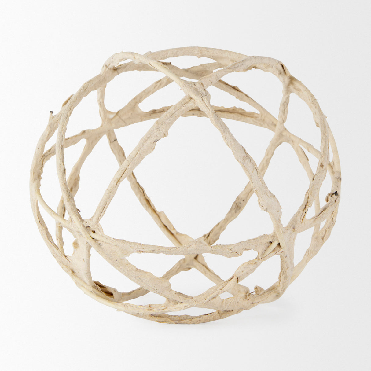 Kali 6.7L x 6.7W x 6.7H Large Beige Decorative Metal and Paper Object from Mercana - Luna Furniture