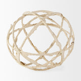 Kali 6.7L x 6.7W x 6.7H Large Beige Decorative Metal and Paper Object from Mercana - Luna Furniture