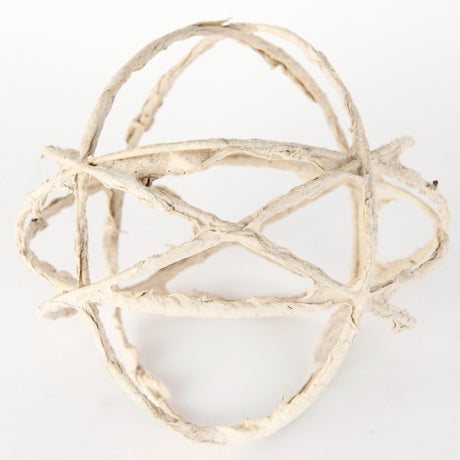 Kali 6.7L x 6.7W x 6.7H Large Beige Decorative Metal and Paper Object from Mercana - Luna Furniture