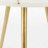 Vivienne 18.0L x 18.0W x 23.0H White Marble W/Antique Gold Metal Round Large Accent Table from Mercana - Luna Furniture