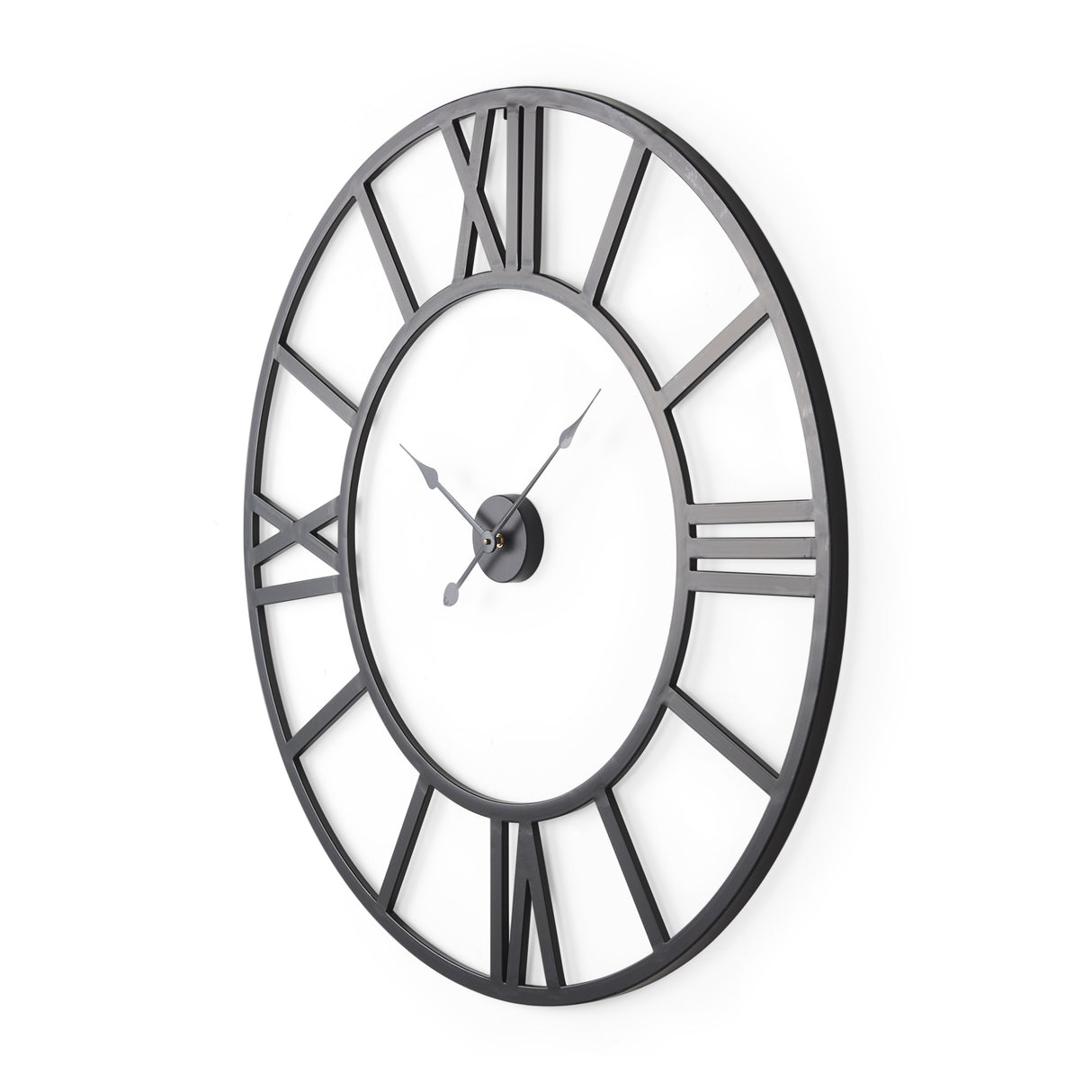 Stoke 42" Round Black Iron Wall Clock from Mercana - Luna Furniture