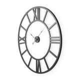 Stoke 42" Round Black Iron Wall Clock from Mercana - Luna Furniture
