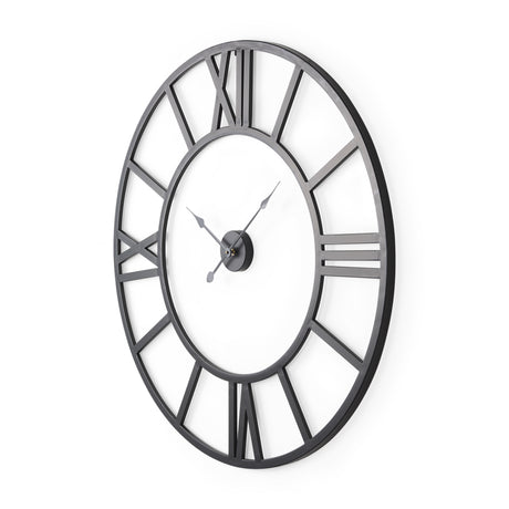Stoke 42" Round Black Iron Wall Clock from Mercana - Luna Furniture