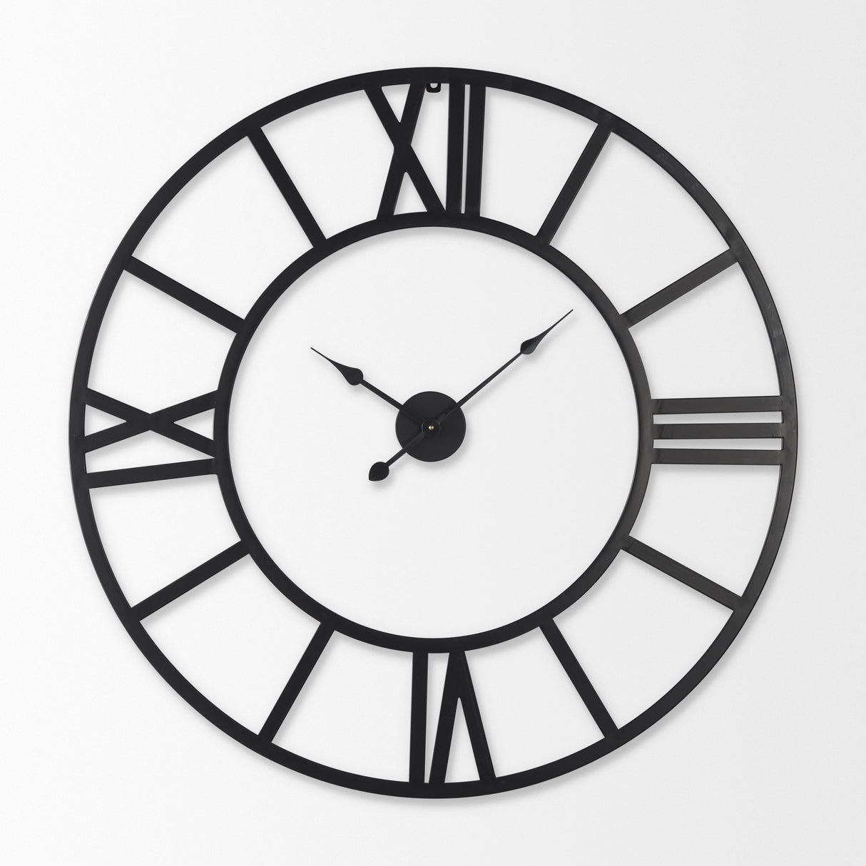 Stoke 42" Round Black Iron Wall Clock from Mercana - Luna Furniture