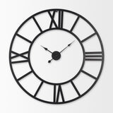 Stoke 42" Round Black Iron Wall Clock from Mercana - Luna Furniture