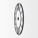Stoke 42" Round Black Iron Wall Clock from Mercana - Luna Furniture