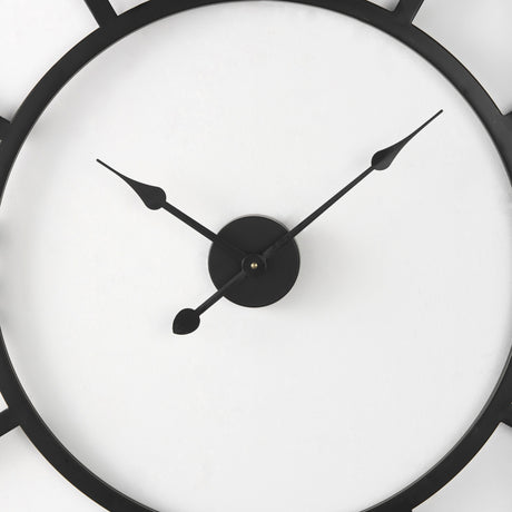Stoke 42" Round Black Iron Wall Clock from Mercana - Luna Furniture