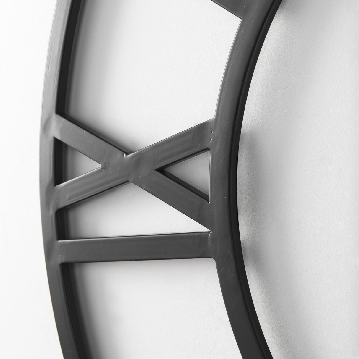 Stoke 42" Round Black Iron Wall Clock from Mercana - Luna Furniture