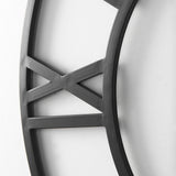 Stoke 42" Round Black Iron Wall Clock from Mercana - Luna Furniture