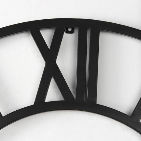 Stoke 42" Round Black Iron Wall Clock from Mercana - Luna Furniture