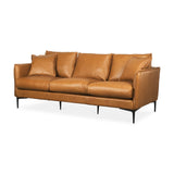 Lake Como 85.8L x 36.6W x 32.3H Tan Leather Three Seater Sofa from Mercana - Luna Furniture
