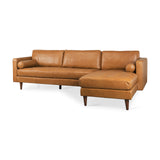 Svend 111.4L x 68.0W x 33.9H Tan Leather Right Chaise Sectional Sofa from Mercana - Luna Furniture