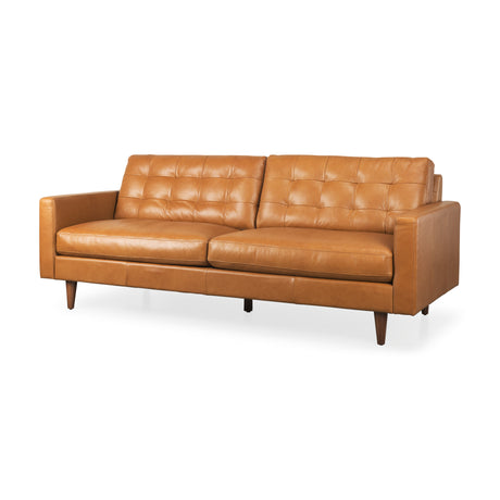 Olaf 88.2L x 37.8W x 35.0H Tan Leather Sofa from Mercana - Luna Furniture