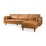 Elton 111.4L x 68.1W x 34.3H Tan Leather Right Chaise Sectional from Mercana - Luna Furniture
