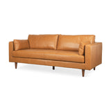 Elton 87.8L x 37.8W x 34.6H Tan Leather Sofa from Mercana - Luna Furniture