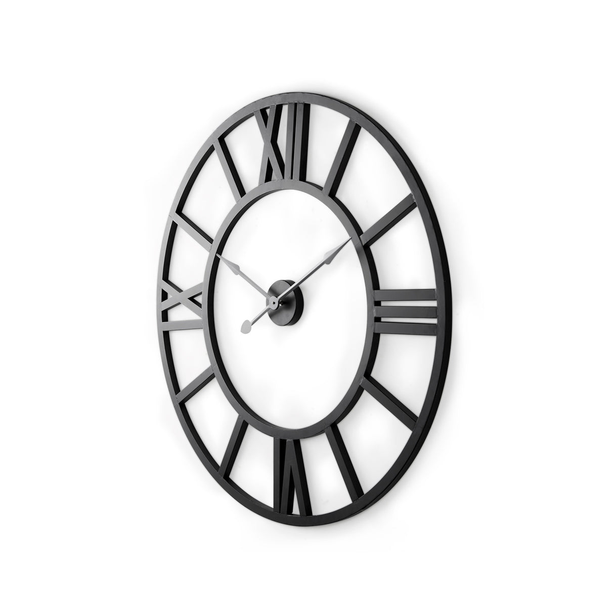 Stoke 30" Round Black Iron Wall Clock from Mercana - Luna Furniture
